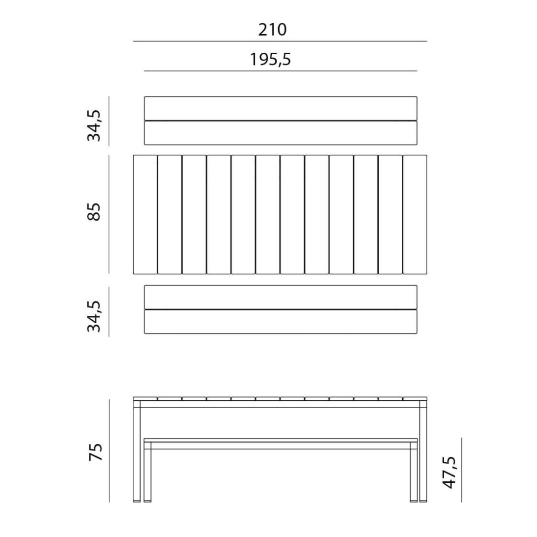 Zestaw mebli ogrodowych Nardi Rio Bench Tortora