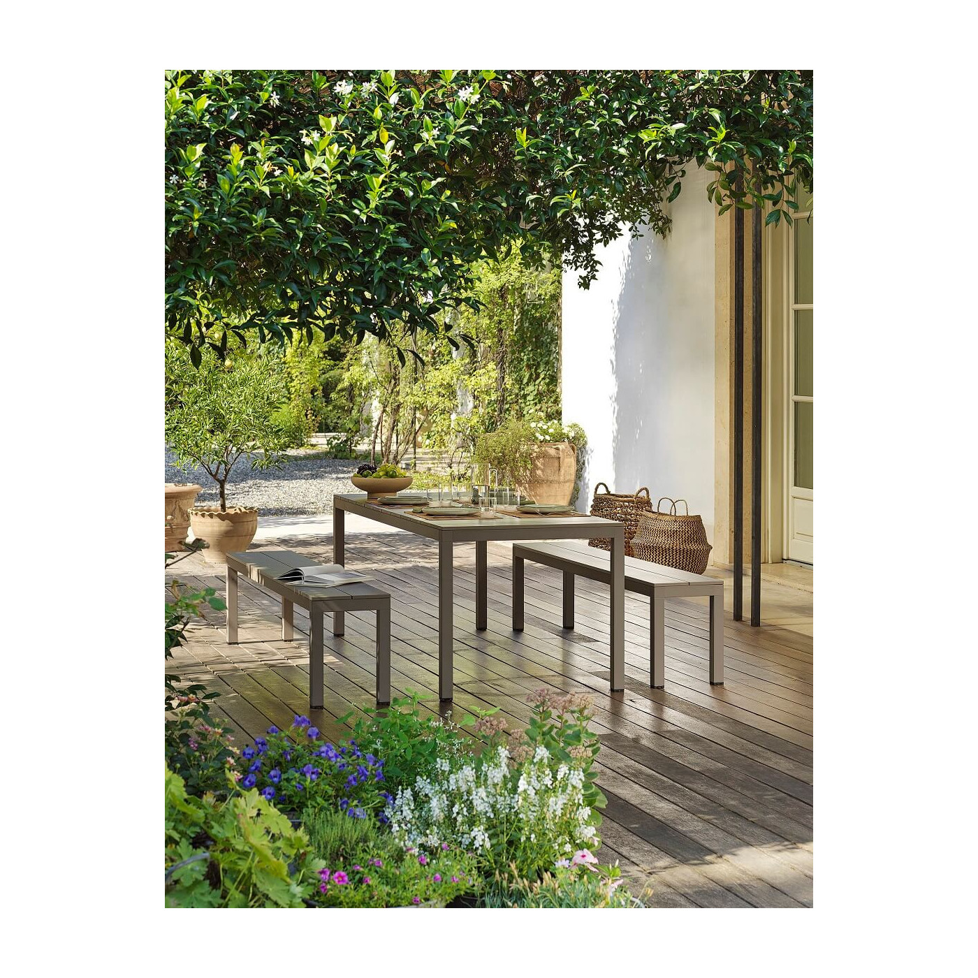 Zestaw mebli ogrodowych Nardi Rio Bench antracyt