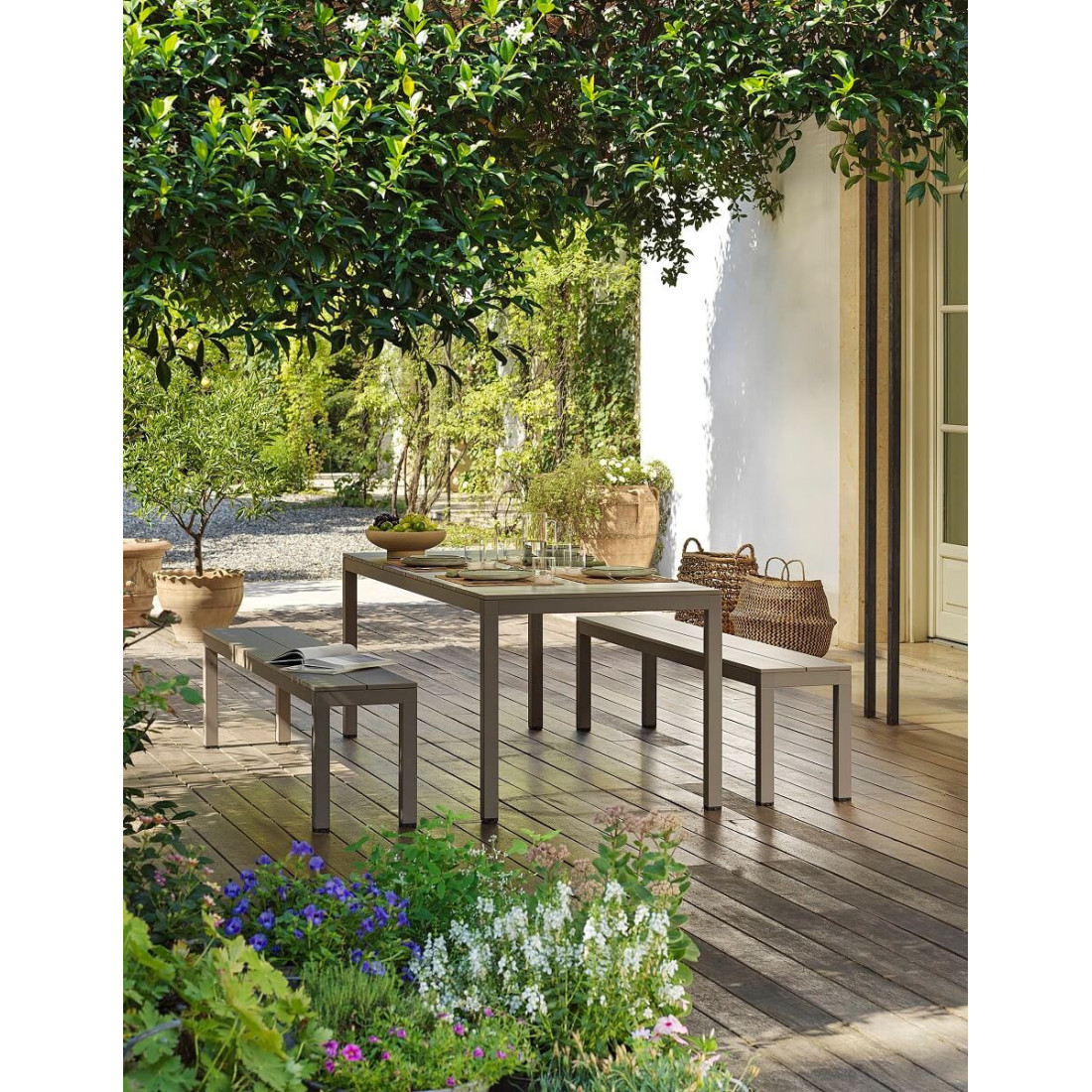 Zestaw mebli ogrodowych Nardi Rio Bench antracyt