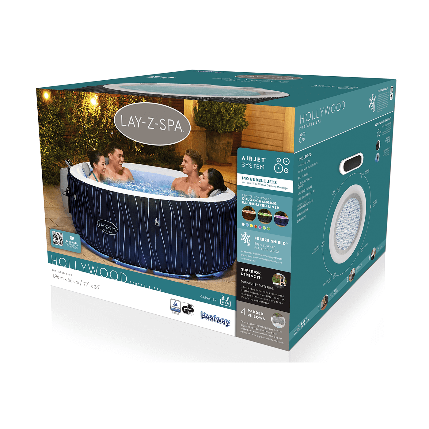 JACUZZI SPA HOLLYWOOD AIRJET 1.96x0.66M BESTWAY 60059