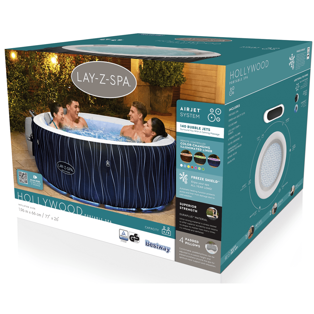 JACUZZI SPA HOLLYWOOD AIRJET 1.96x0.66M BESTWAY 60059