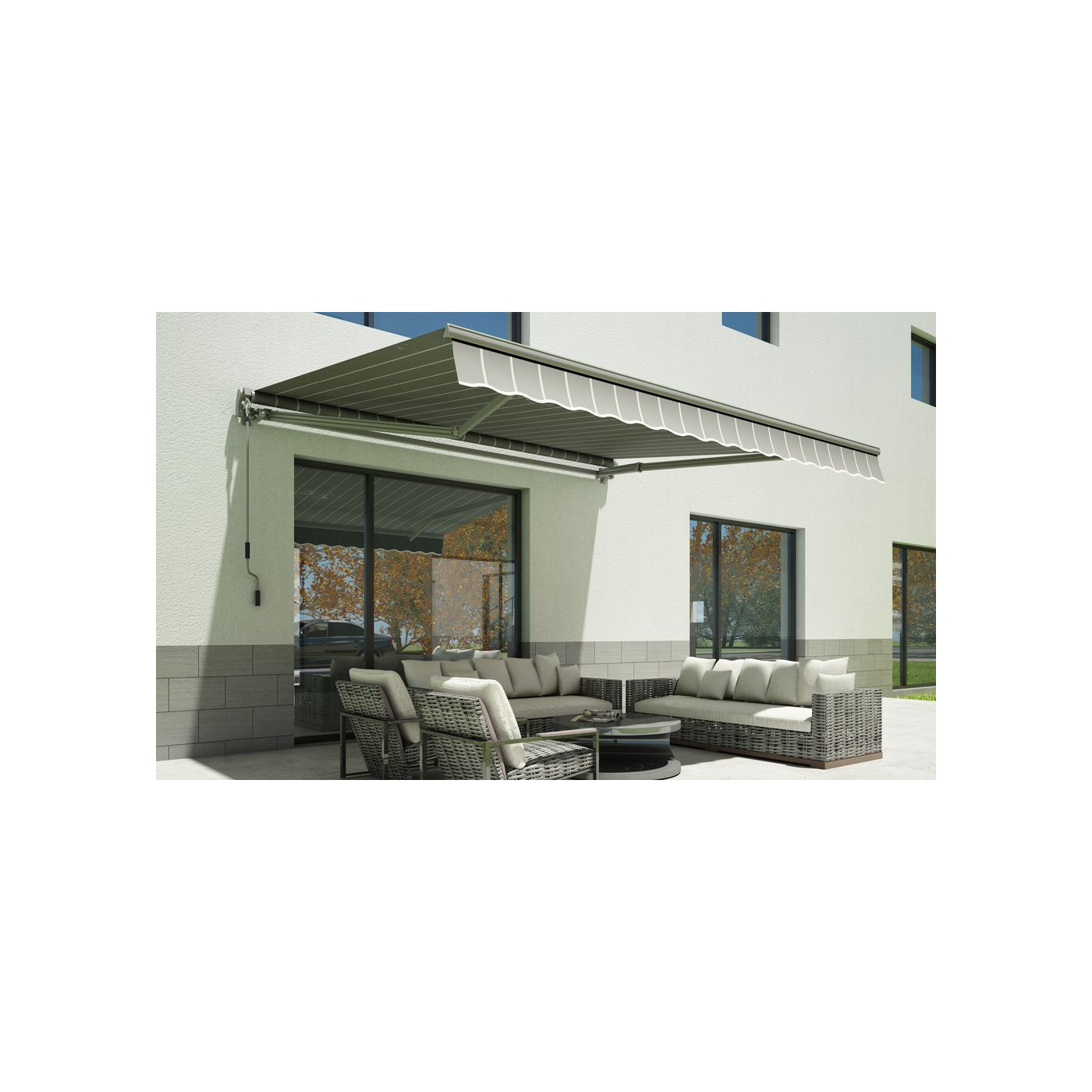 CLASSIC 300x250 TERRACE AWNING GREY/WHITE