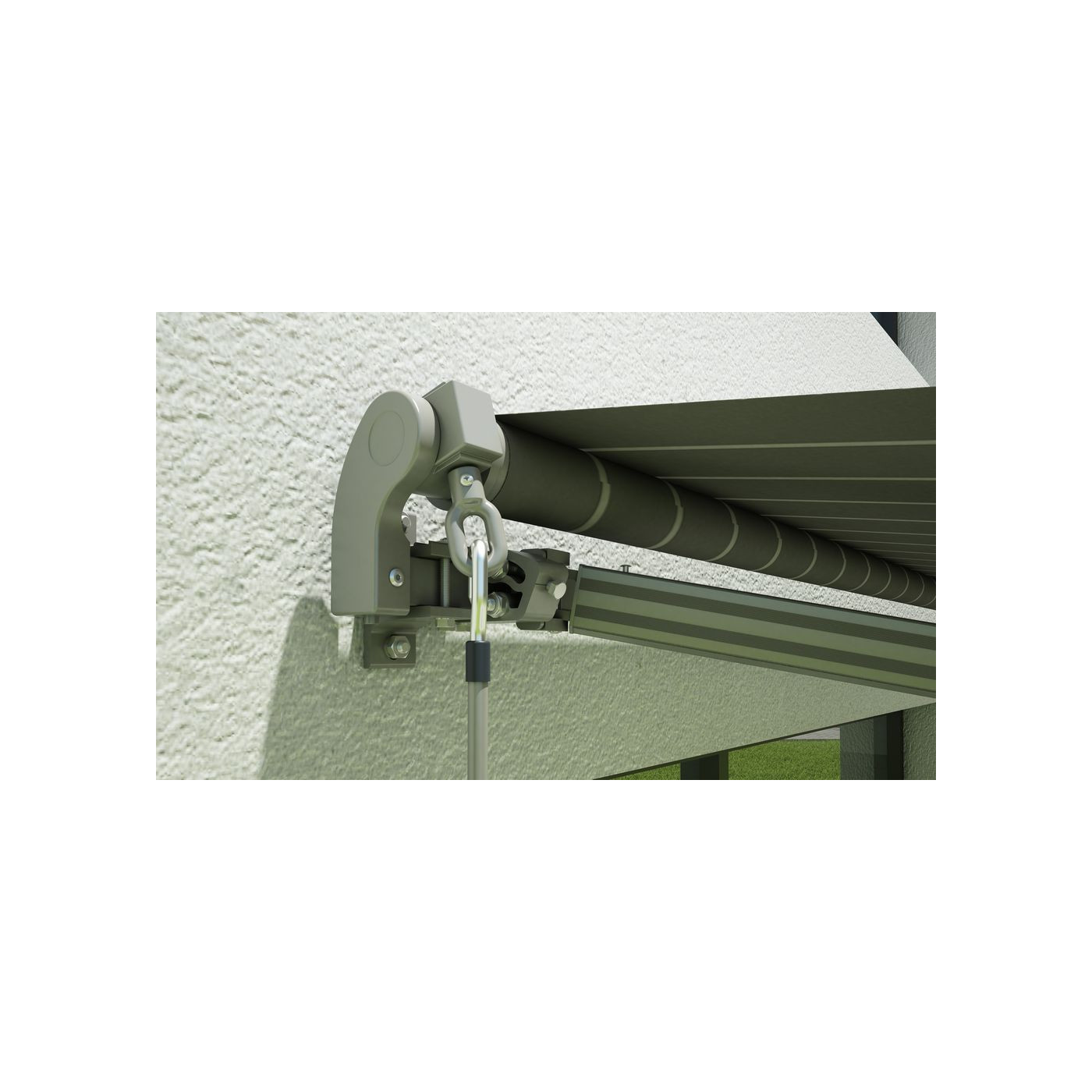 CLASSIC 300x250 TERRACE AWNING GREY/WHITE