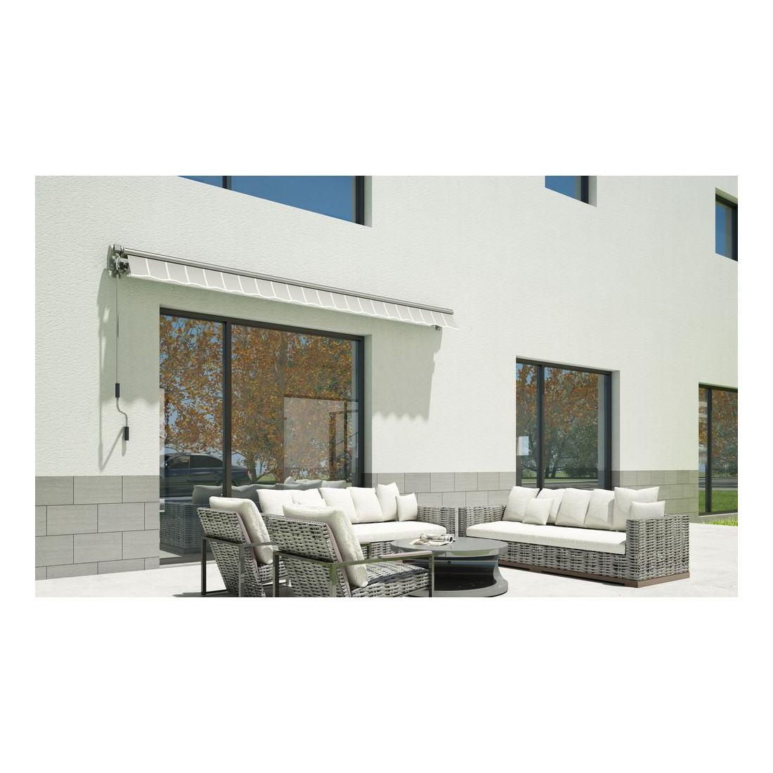 Markiza balkonowa 300x250 Grey/White