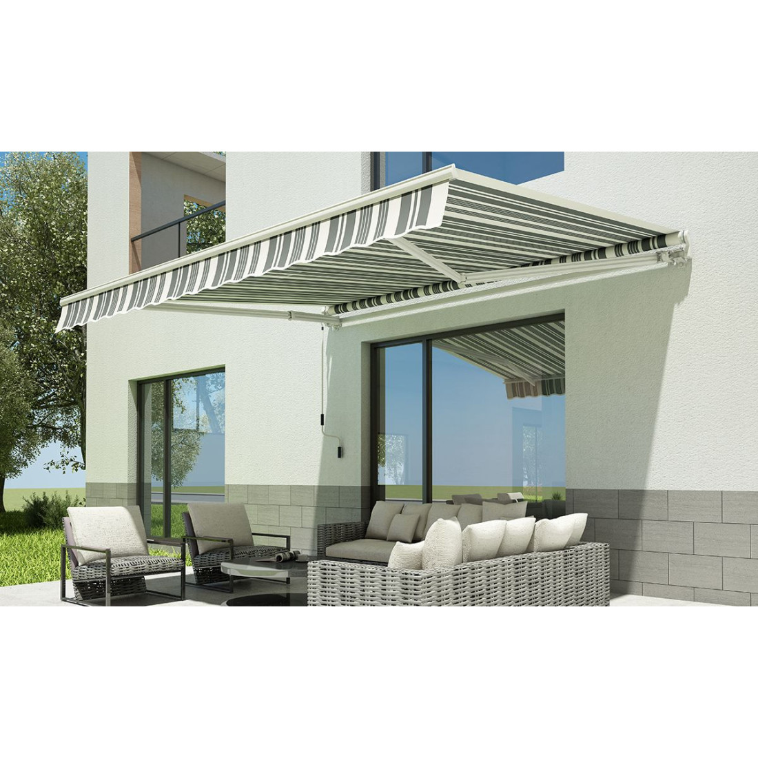 Markiza balkonowa 300x250 White/Grey