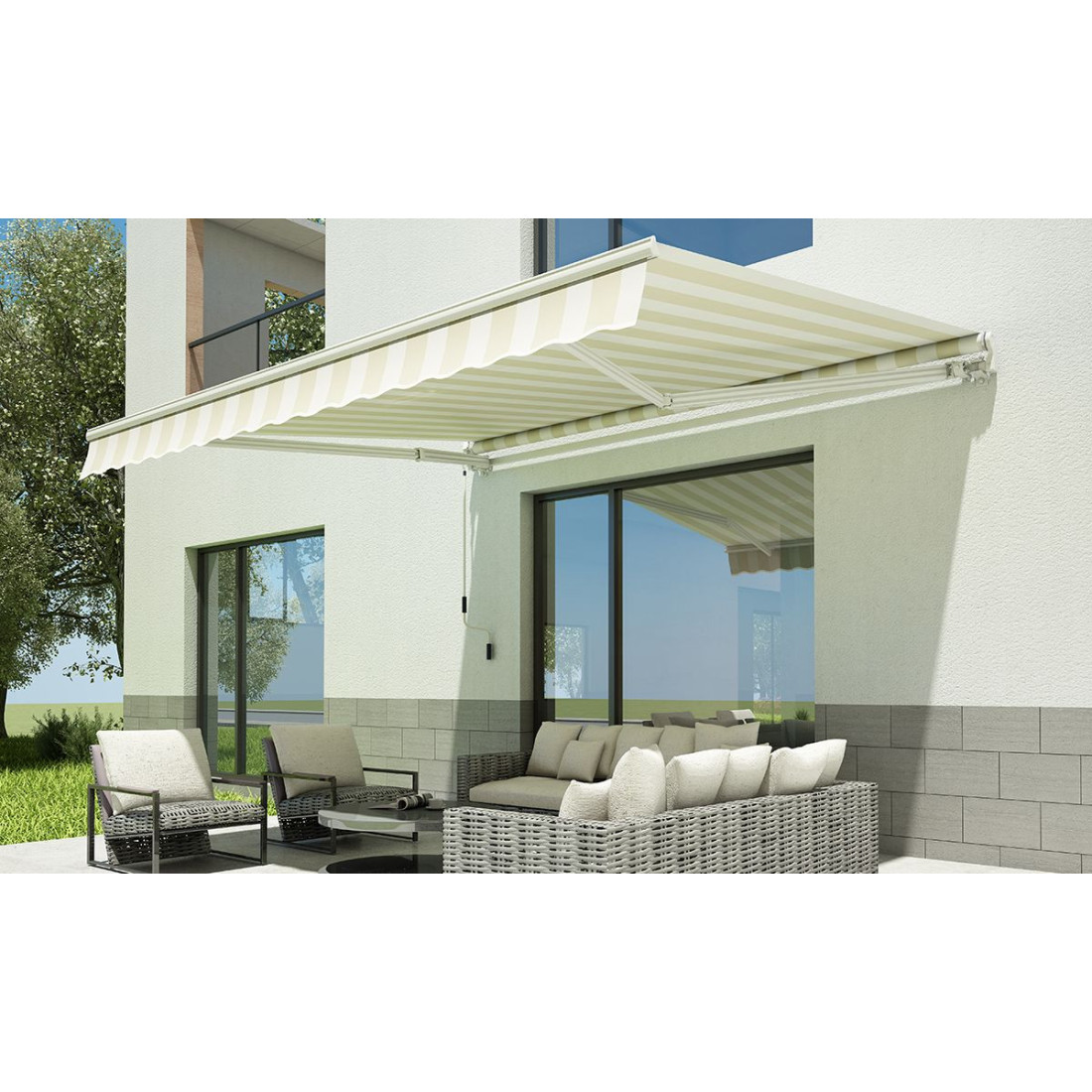 CLASSIC 300x250 MARKIZA TARASOWA WHITE/TAUPE