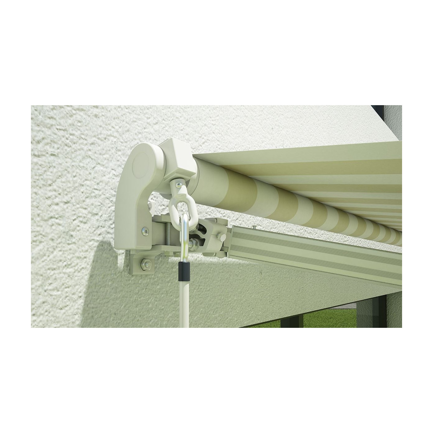 CLASSIC 300x250 TERRACE AWNING WHITE/TAUPE