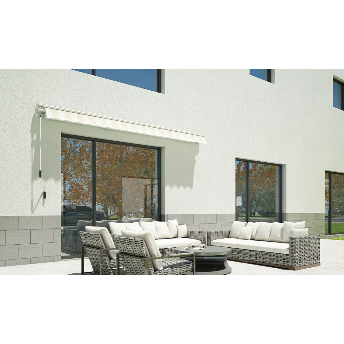 CLASSIC 300x250 MARKIZA TARASOWA WHITE/TAUPE