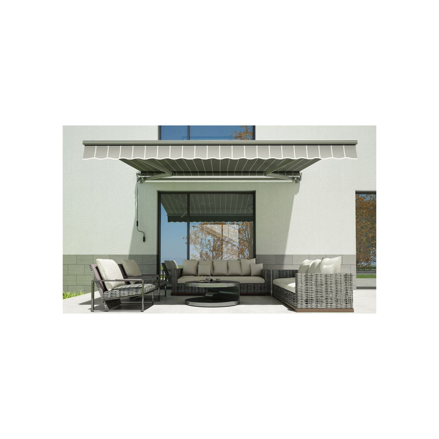 CLASSIC 400x300 TERRACE AWNING GREY/WHITE