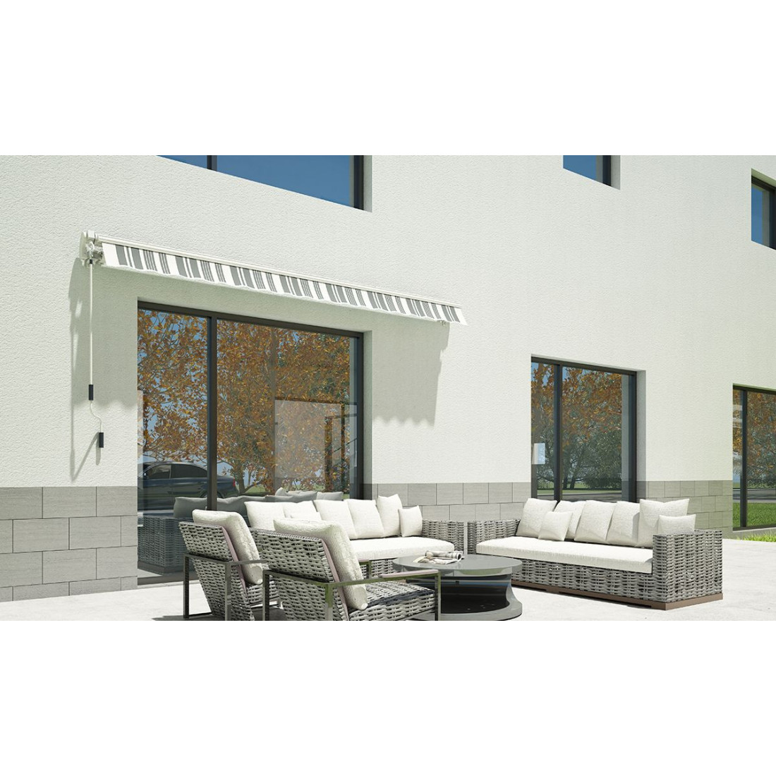 Markiza tarasowa 400x300 WhiteGrey