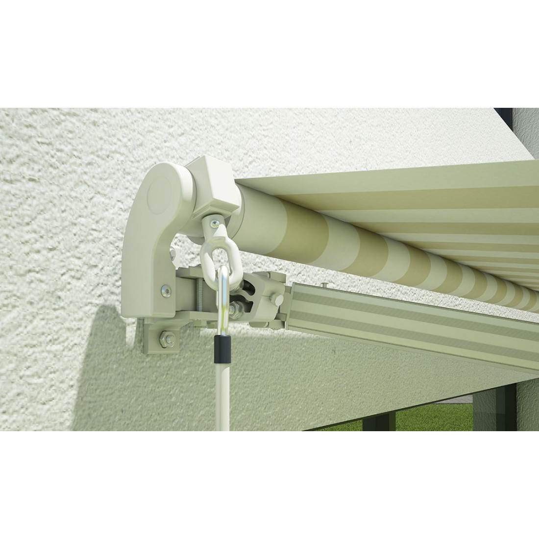 CLASSIC 400x300 TERRACE AWNING WHITE/TAUPE