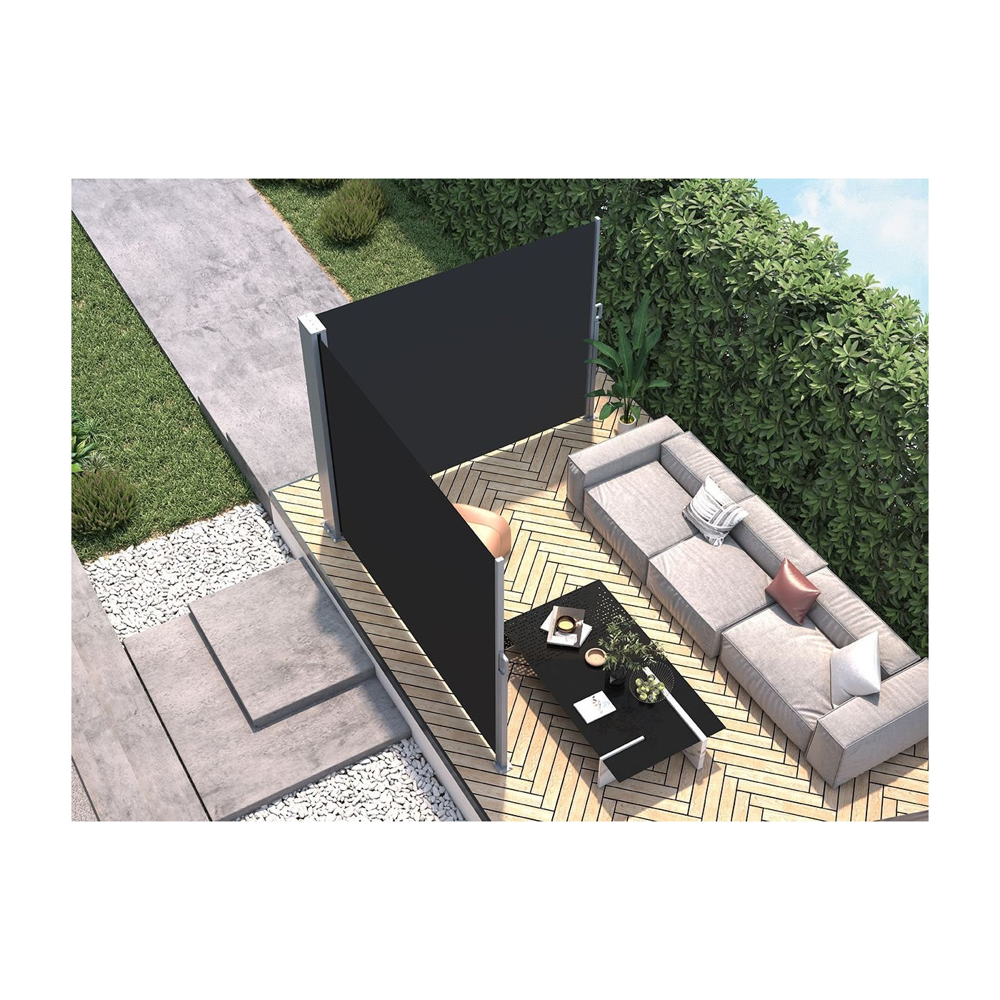 DOUBLE SIDE AWNING 200x600 DARK GREY