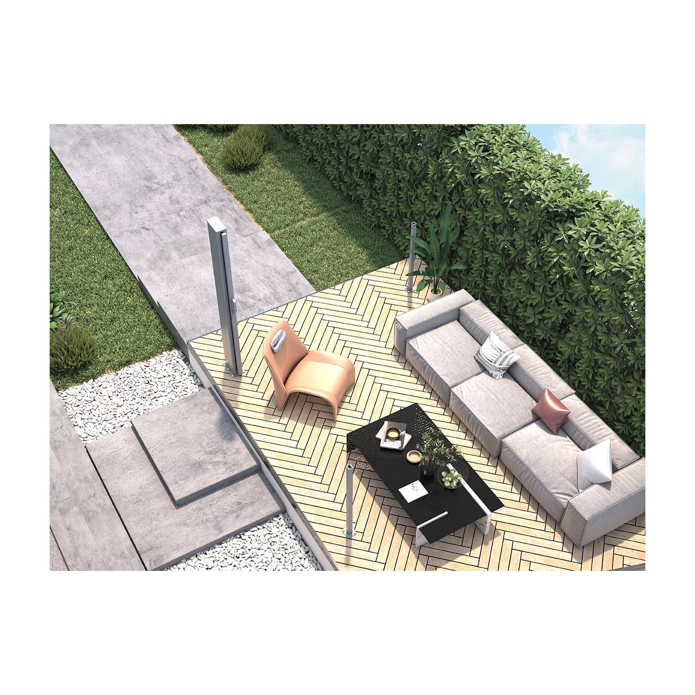 DOUBLE SIDE AWNING 200x600 DARK GREY