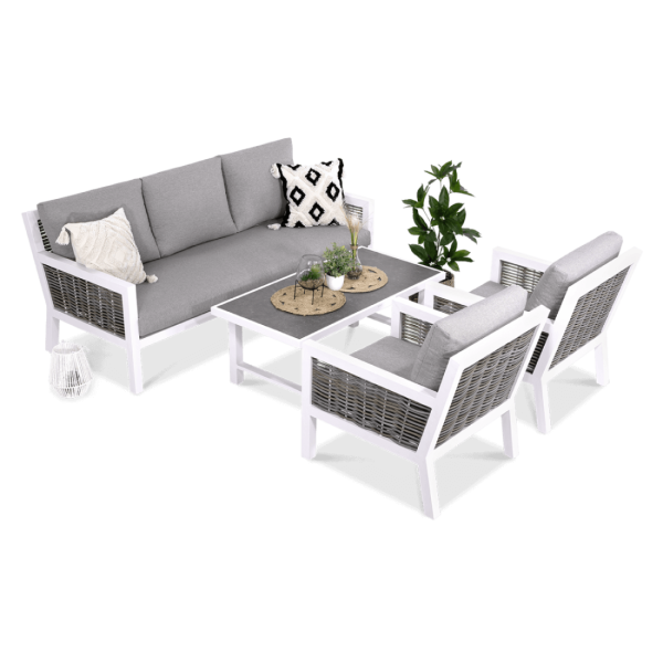 Zestaw Mebli Ogrodowych na Taras Olympia Caffe White Furrore