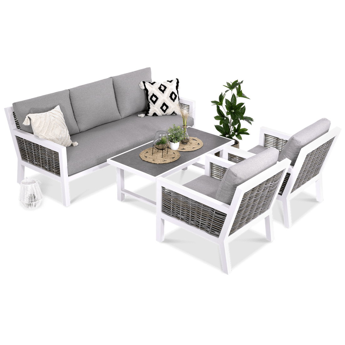 Zestaw Mebli Ogrodowych na Taras Olympia Caffe White Furrore