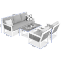 Zestaw Mebli Ogrodowych na Taras Olympia Caffe White Furrore