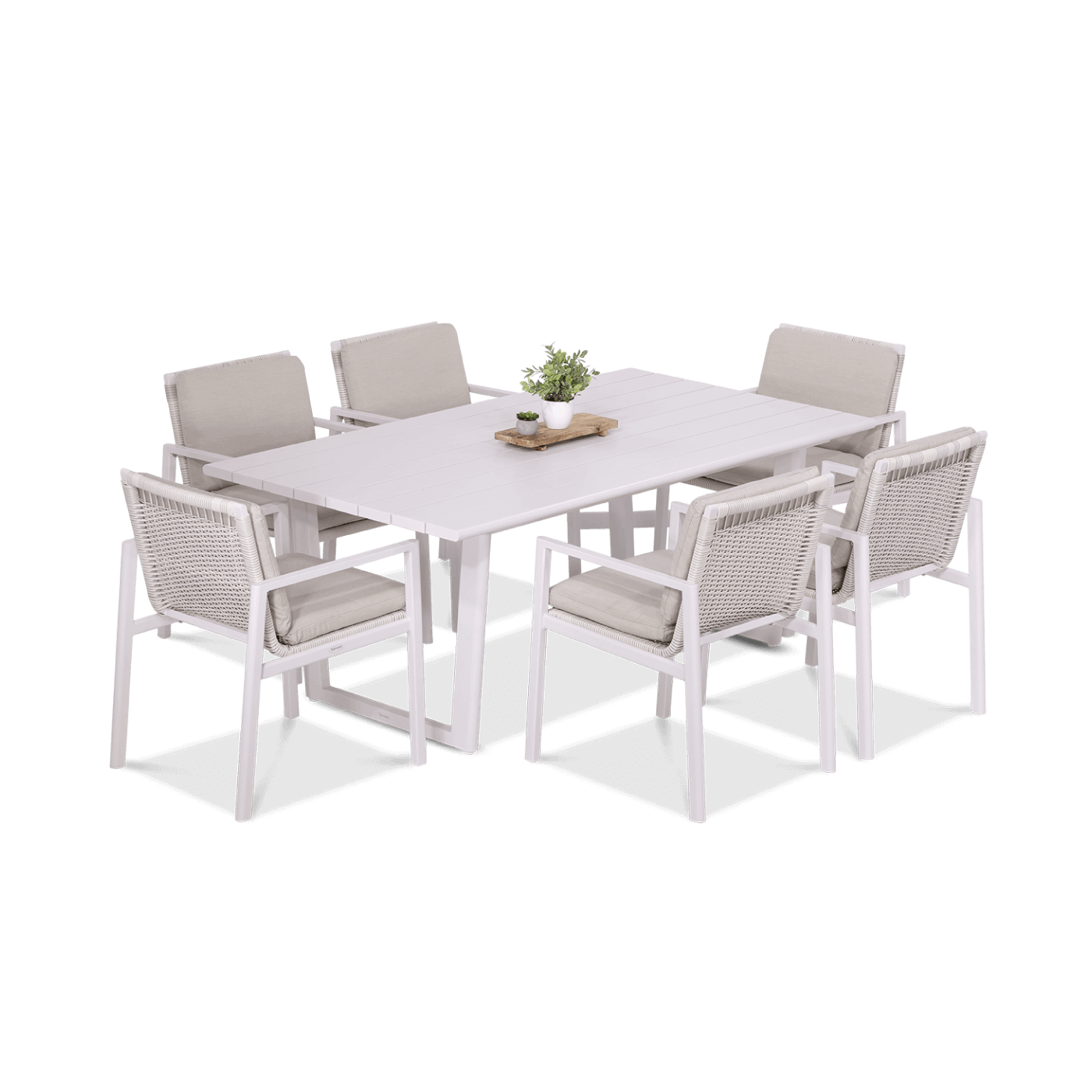 Zestaw jadalniany dla 6 osób - Lotus Dining 61 White Furrore