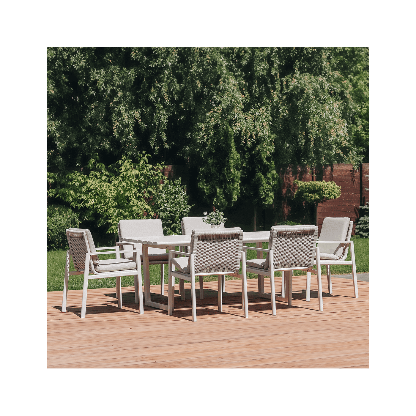 Zestaw jadalniany dla 6 osób - Lotus Dining 61 White Furrore