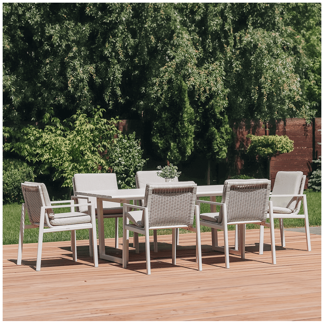 Zestaw jadalniany dla 6 osób - Lotus Dining 61 White Furrore