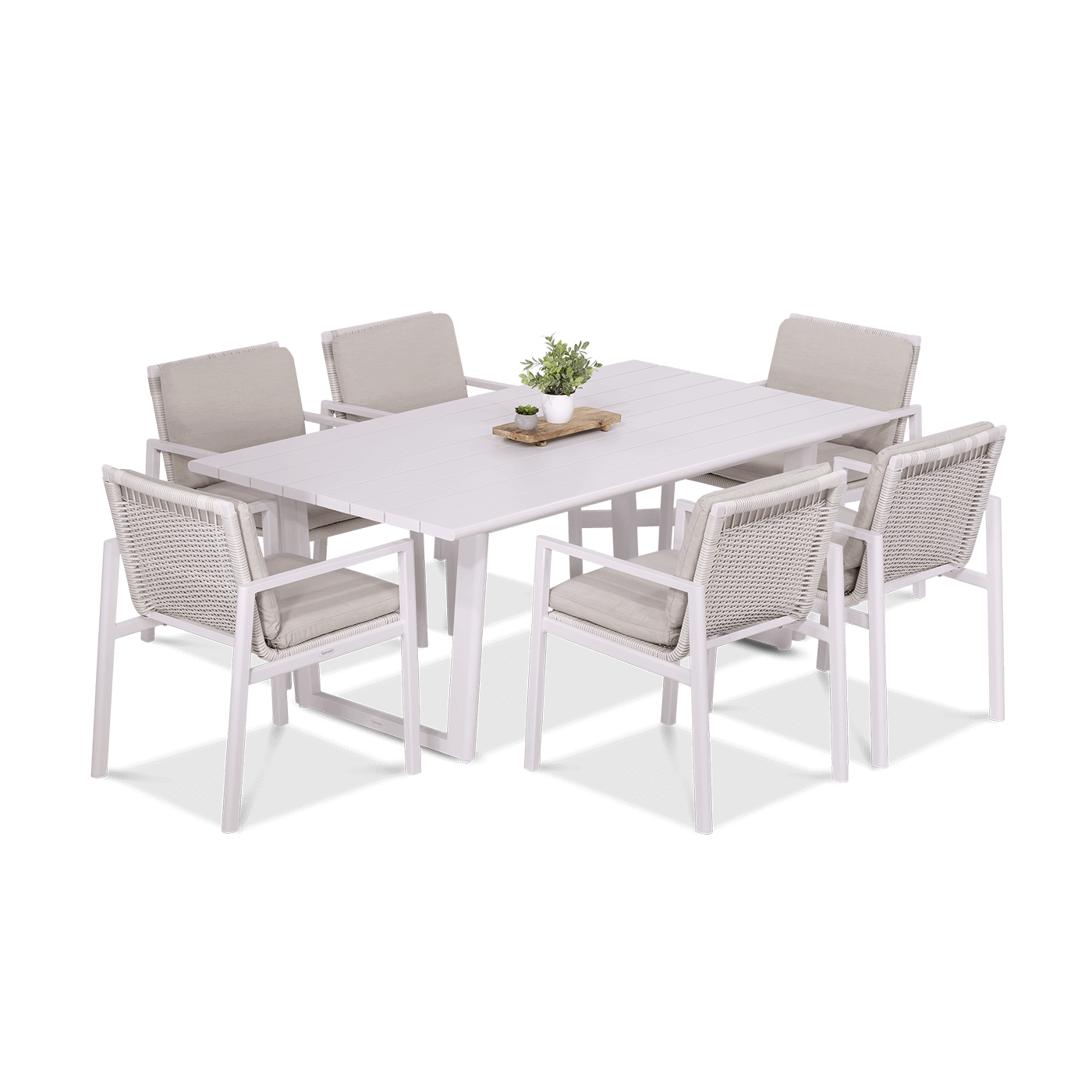 Zestaw jadalniany dla 6 osób - Lotus Dining 61 White Furrore