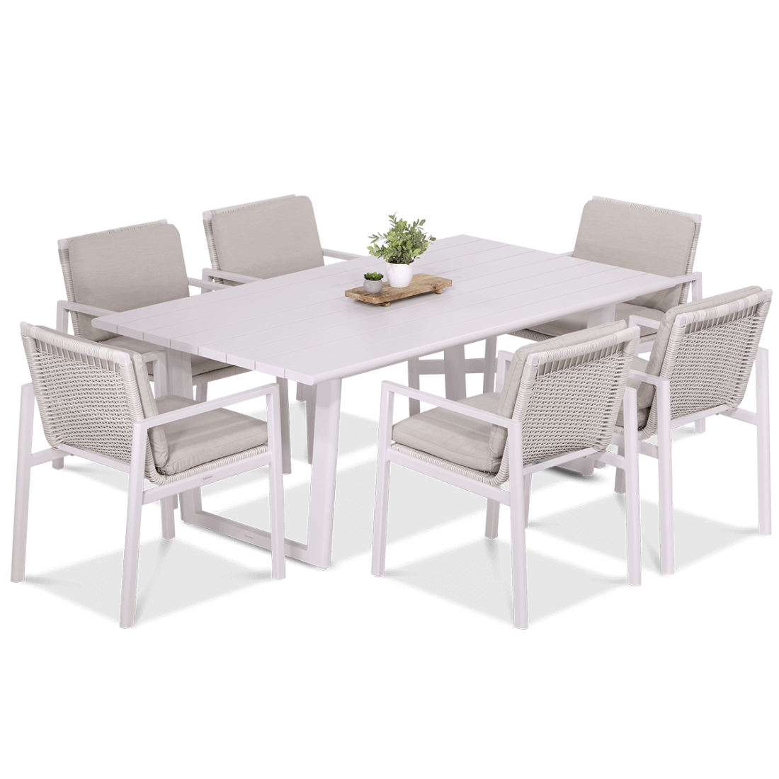 Zestaw jadalniany dla 6 osób - Lotus Dining 61 White Furrore