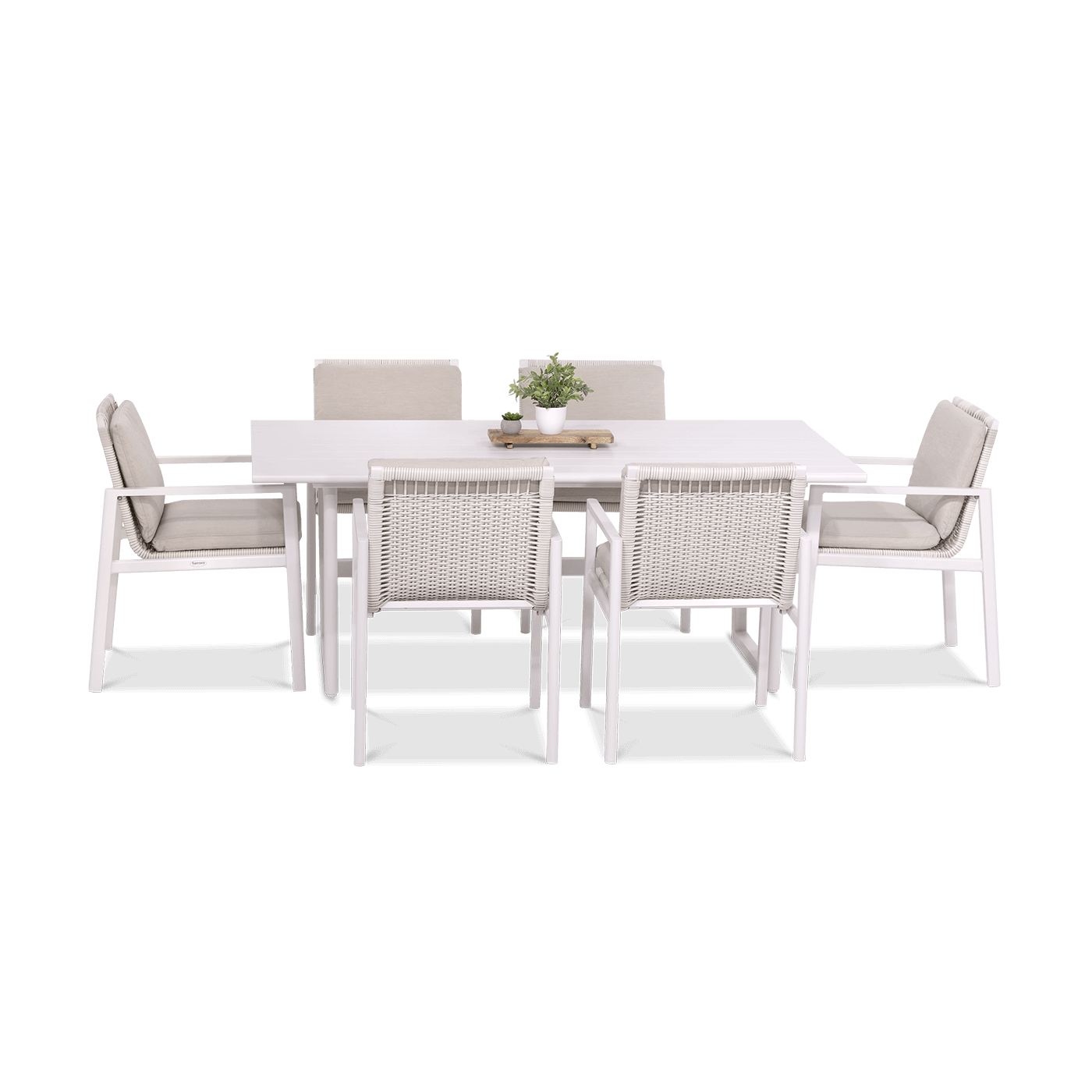 Zestaw jadalniany dla 6 osób - Lotus Dining 61 White Furrore