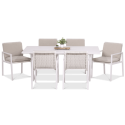 Zestaw jadalniany dla 6 osób - Lotus Dining 61 White Furrore