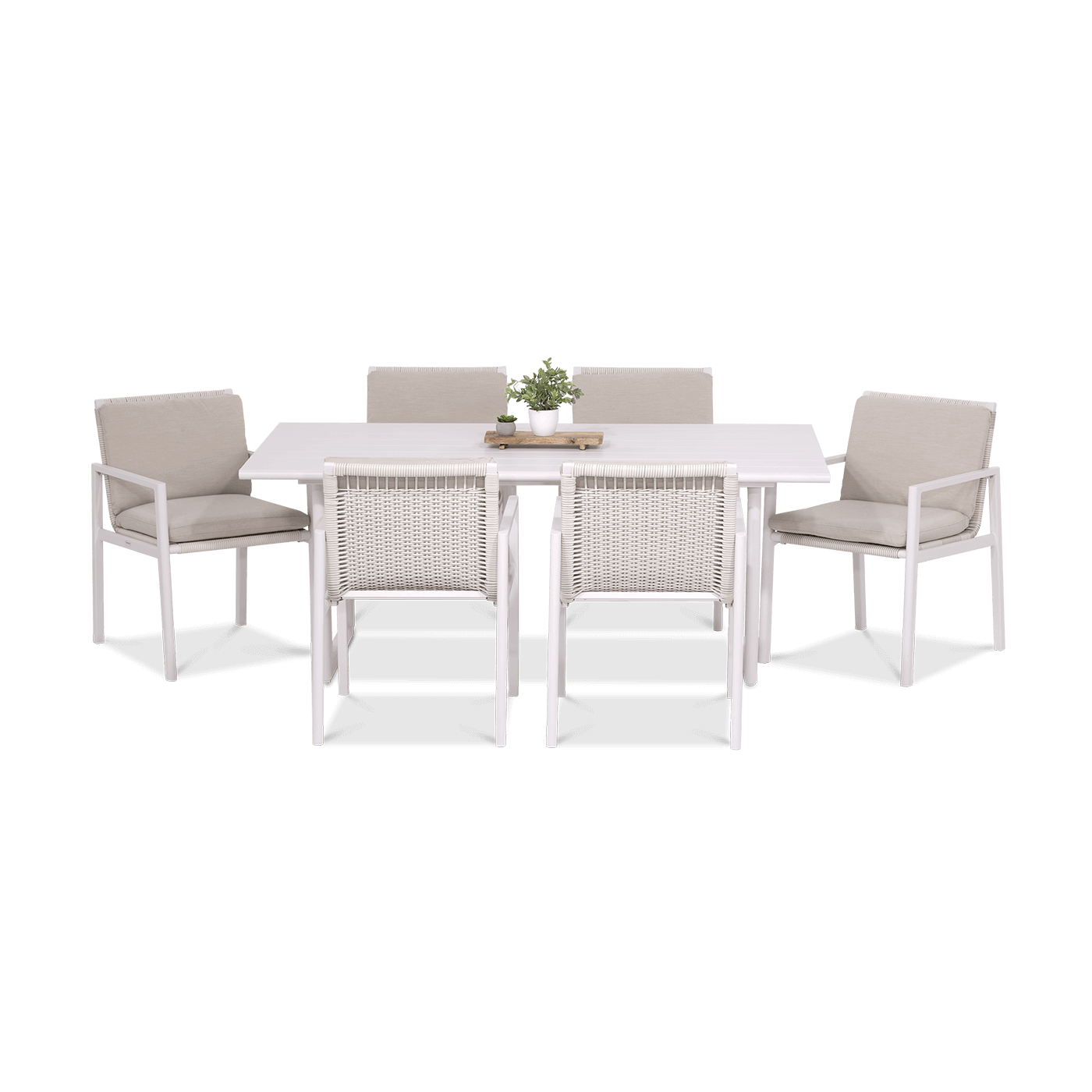 Zestaw jadalniany dla 6 osób - Lotus Dining 61 White Furrore