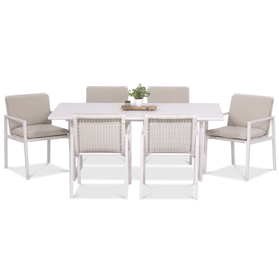 Zestaw jadalniany dla 6 osób - Lotus Dining 61 White Furrore