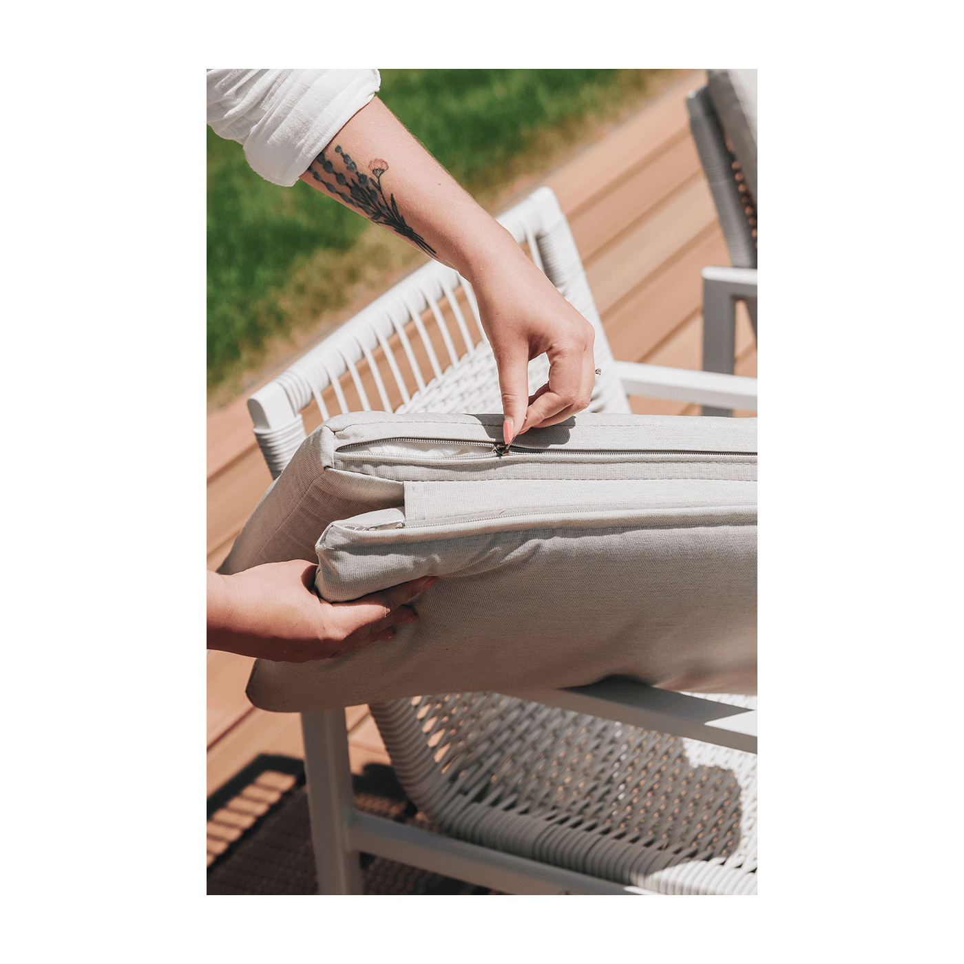 Zestaw jadalniany dla 6 osób - Lotus Dining 61 White Furrore