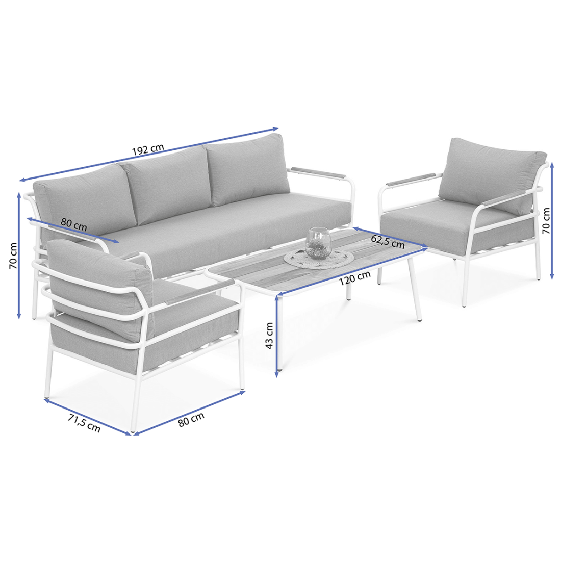 Zestaw mebli ogrodowych Orchid Caffe White Furrore