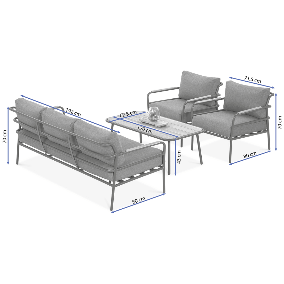 Zestaw mebli balkonowych Orchid Caffe Grey