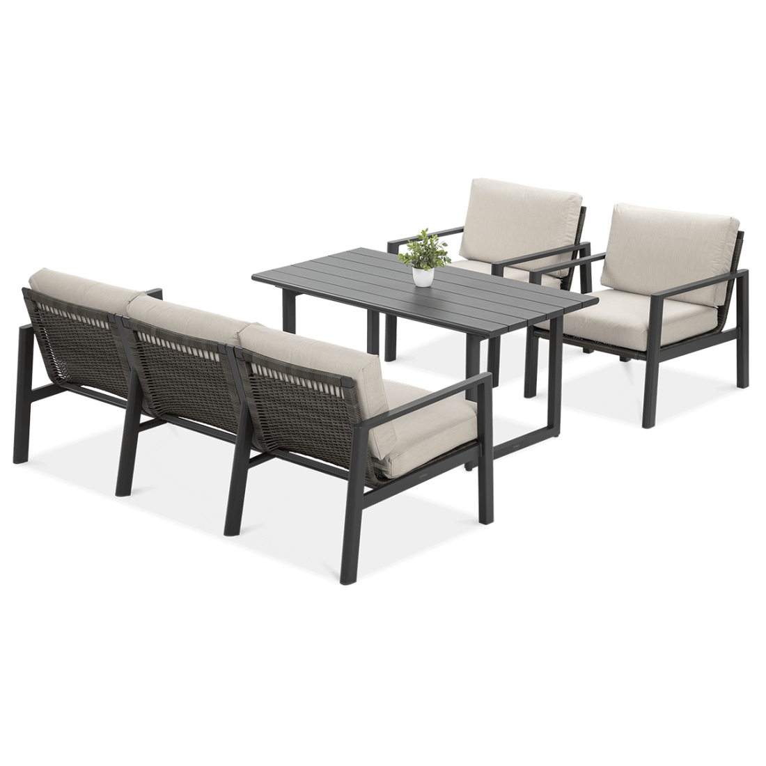 Zestaw wypoczynkowy Lotus Dining Dark Grey Firrore