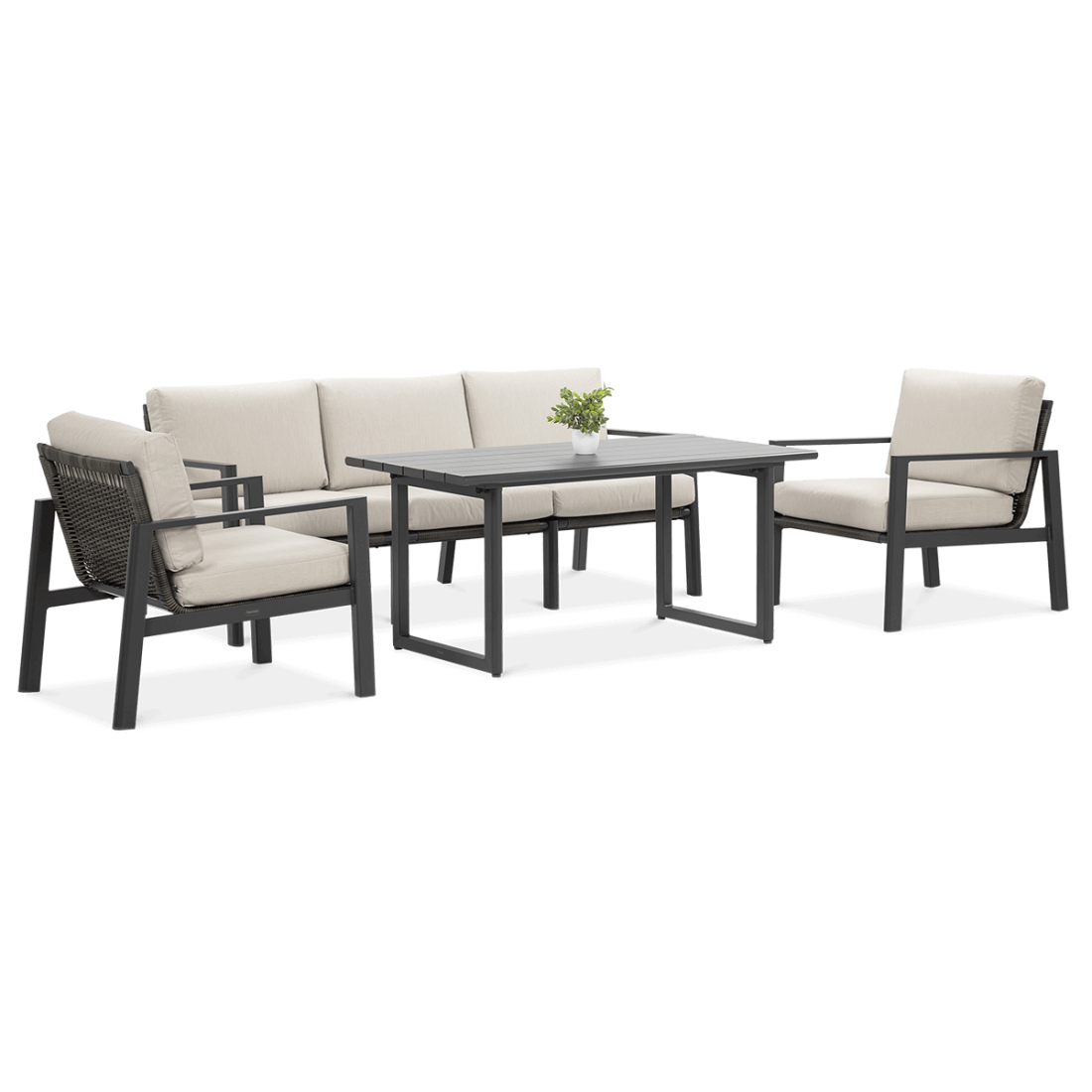 Zestaw wypoczynkowy Lotus Dining Dark Grey Firrore