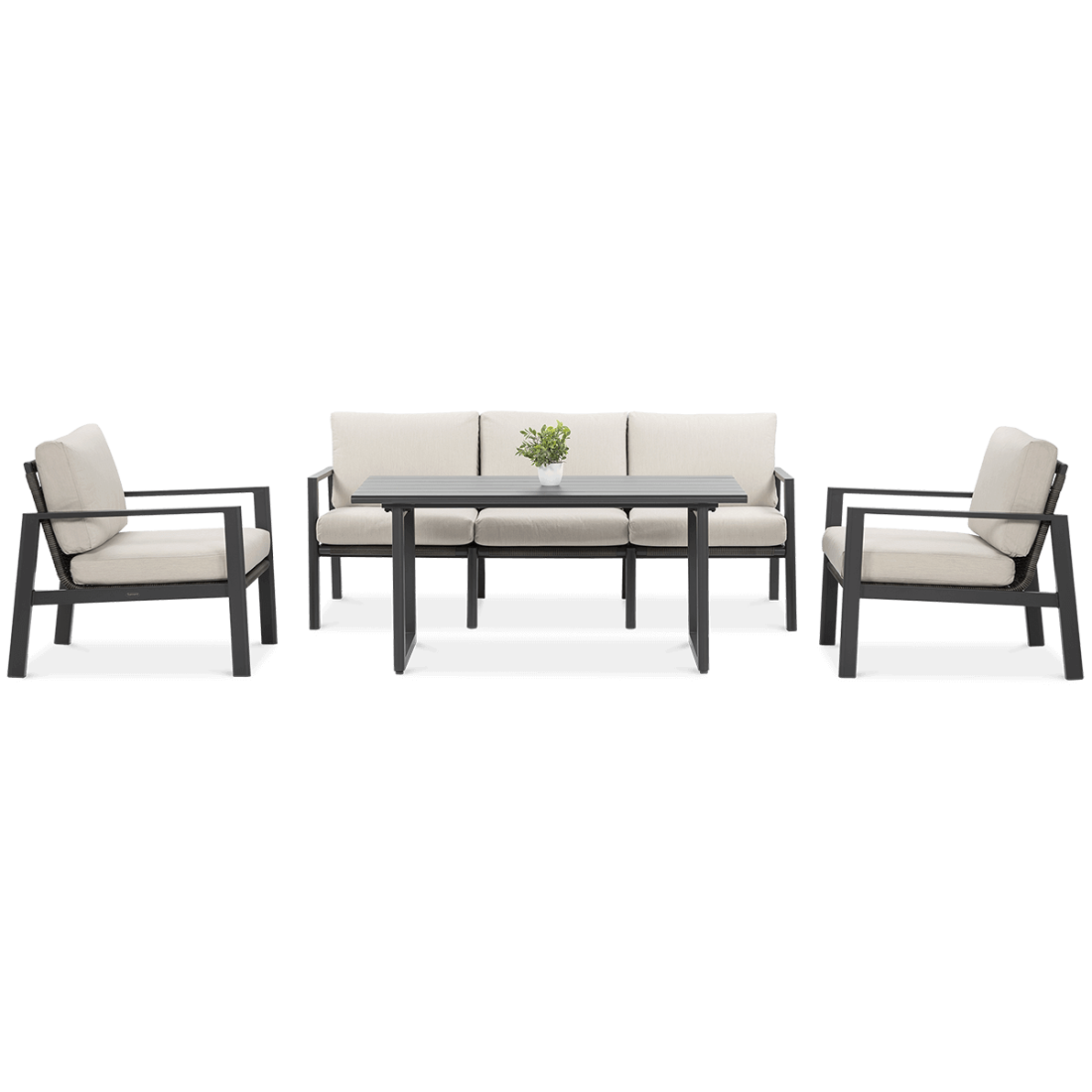 Zestaw wypoczynkowy Lotus Dining Dark Grey Firrore