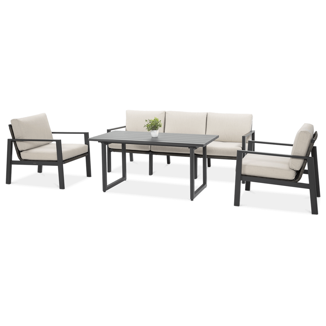 Zestaw wypoczynkowy Lotus Dining Dark Grey Firrore