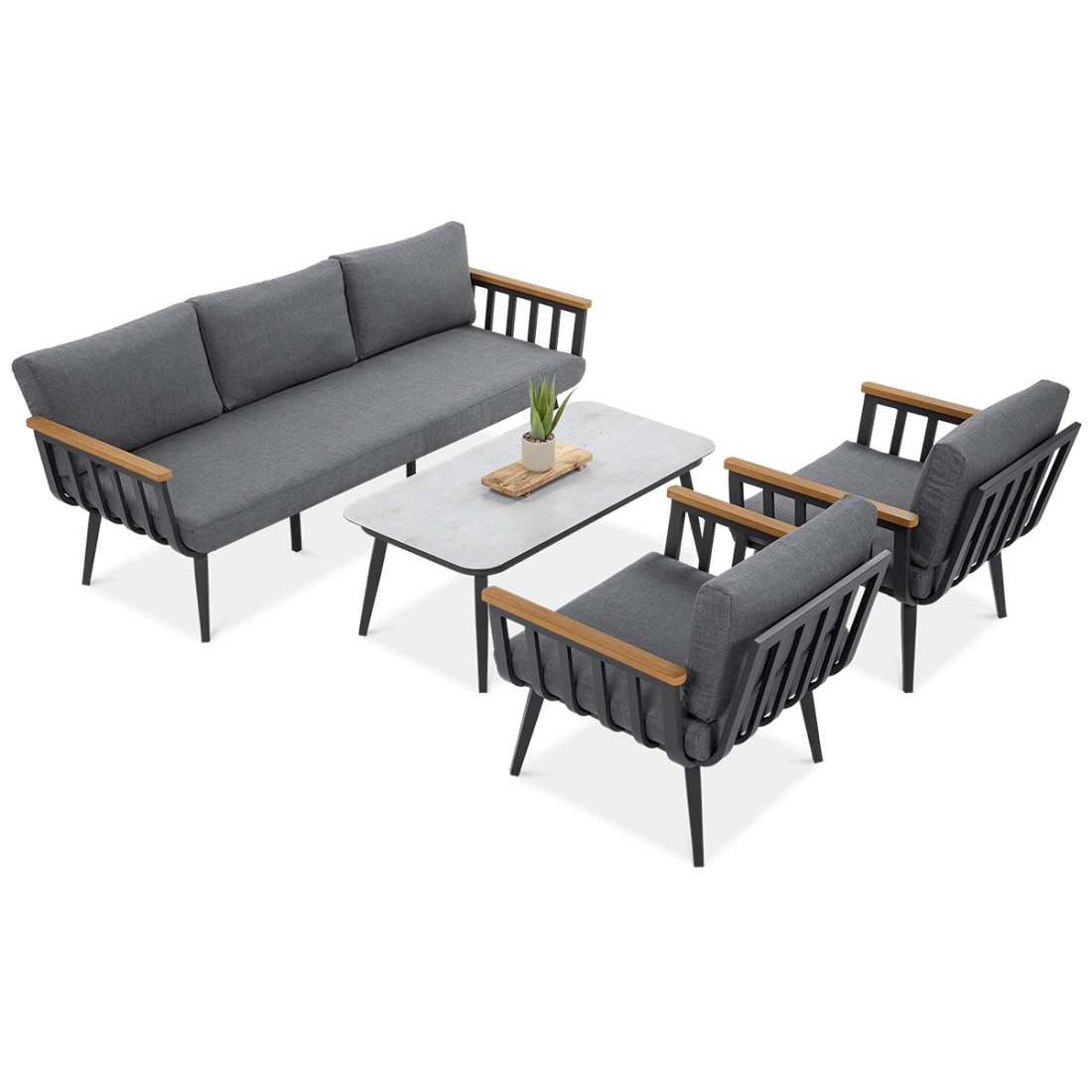 Zestaw mebli balkonowych Stella Caffe Grey