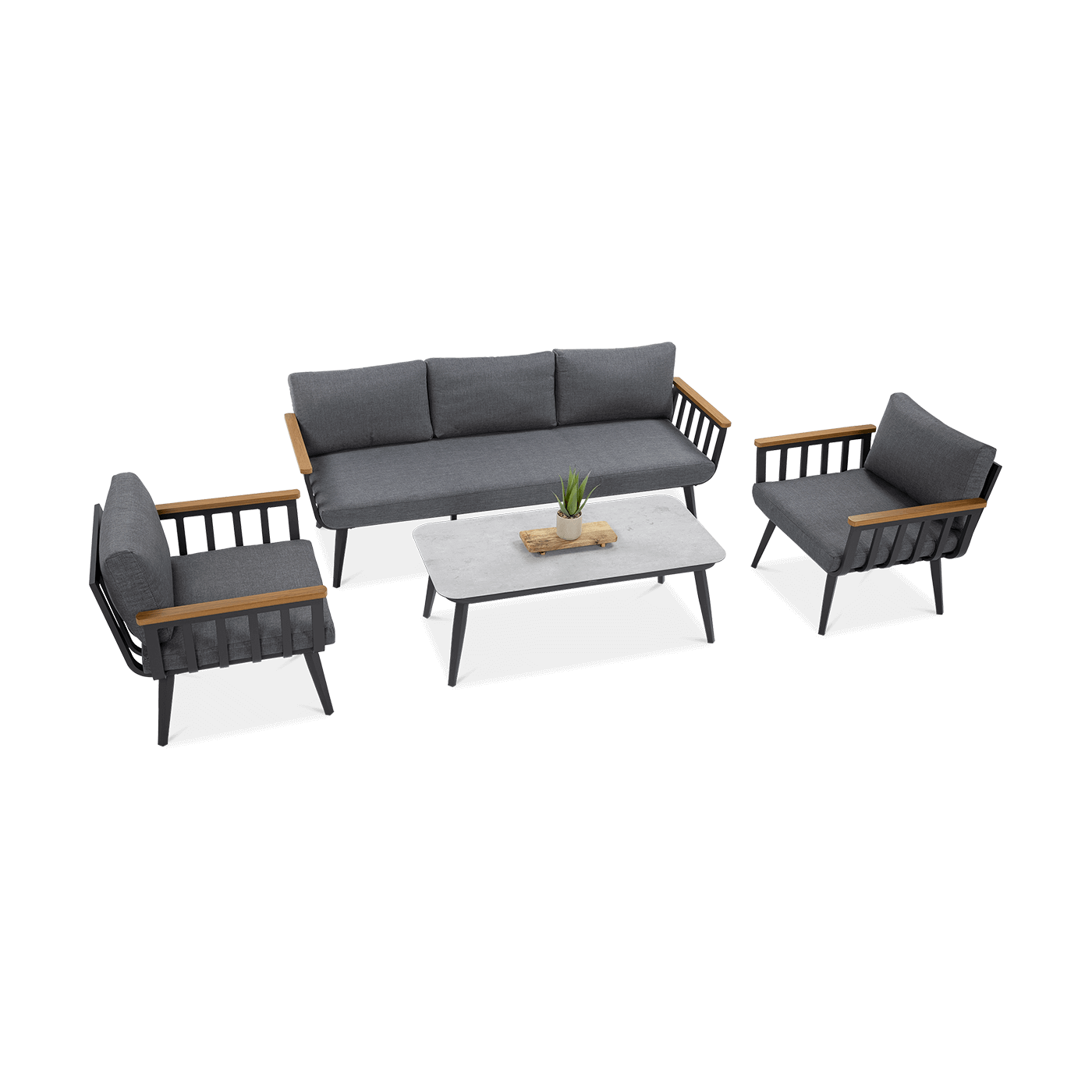 Zestaw mebli balkonowych Stella Caffe Grey