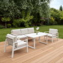 Meble wypoczynkowe do ogrodu - Lotus Dining White Furrore