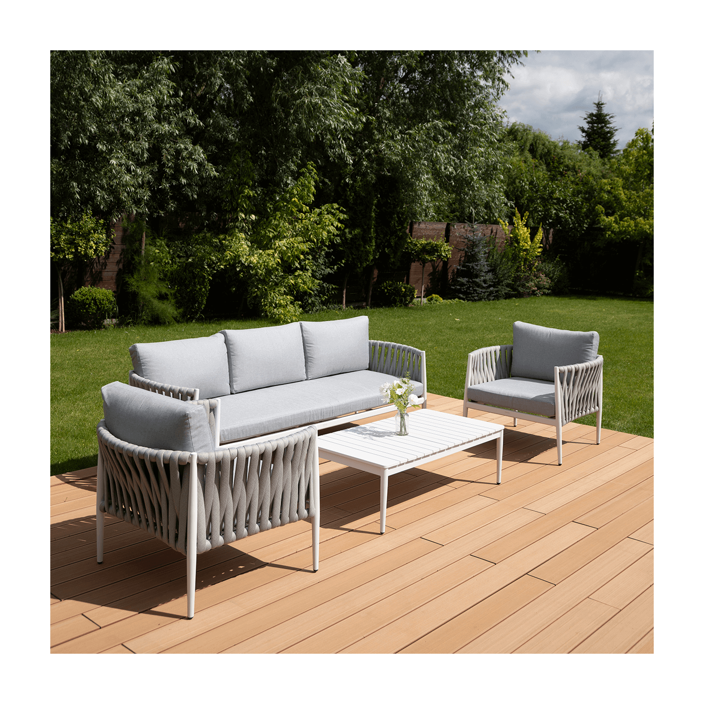 Zestaw mebli ogrodowych Monza Caffe White Furrore