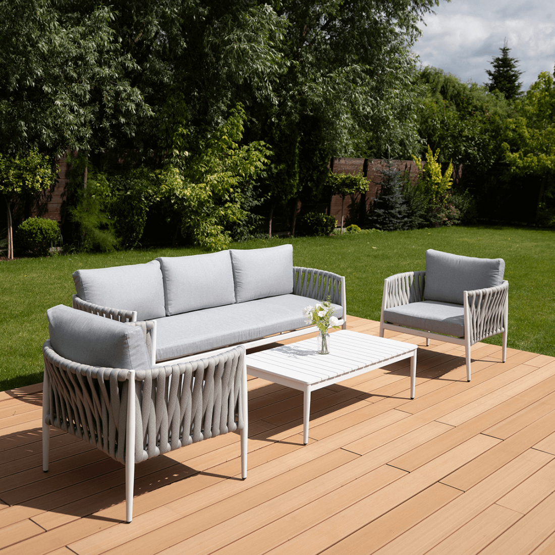 Zestaw mebli ogrodowych Monza Caffe White Furrore