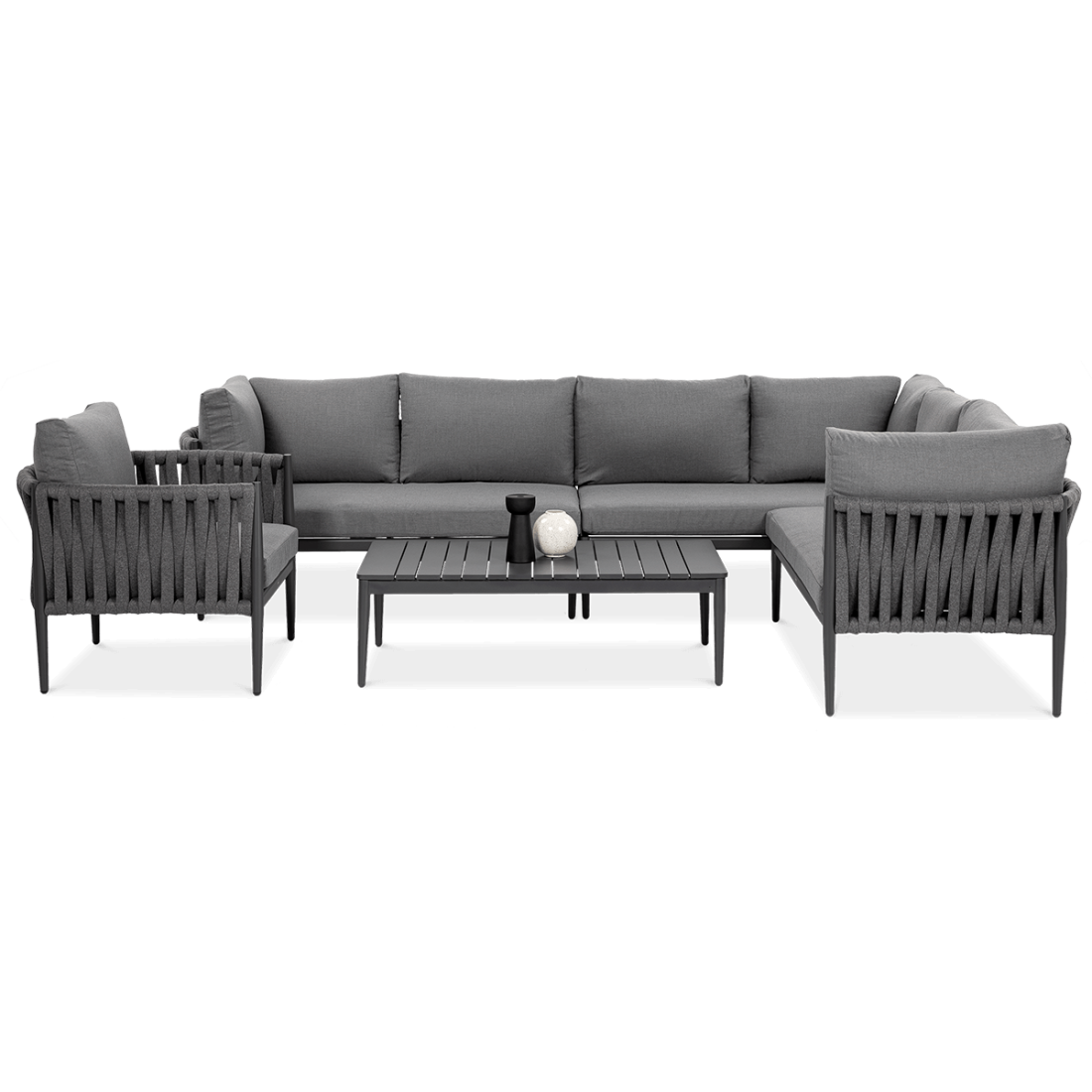 Narożnik ogrodowy aluminiowy Monza Caffe Fotel Grey Furrore