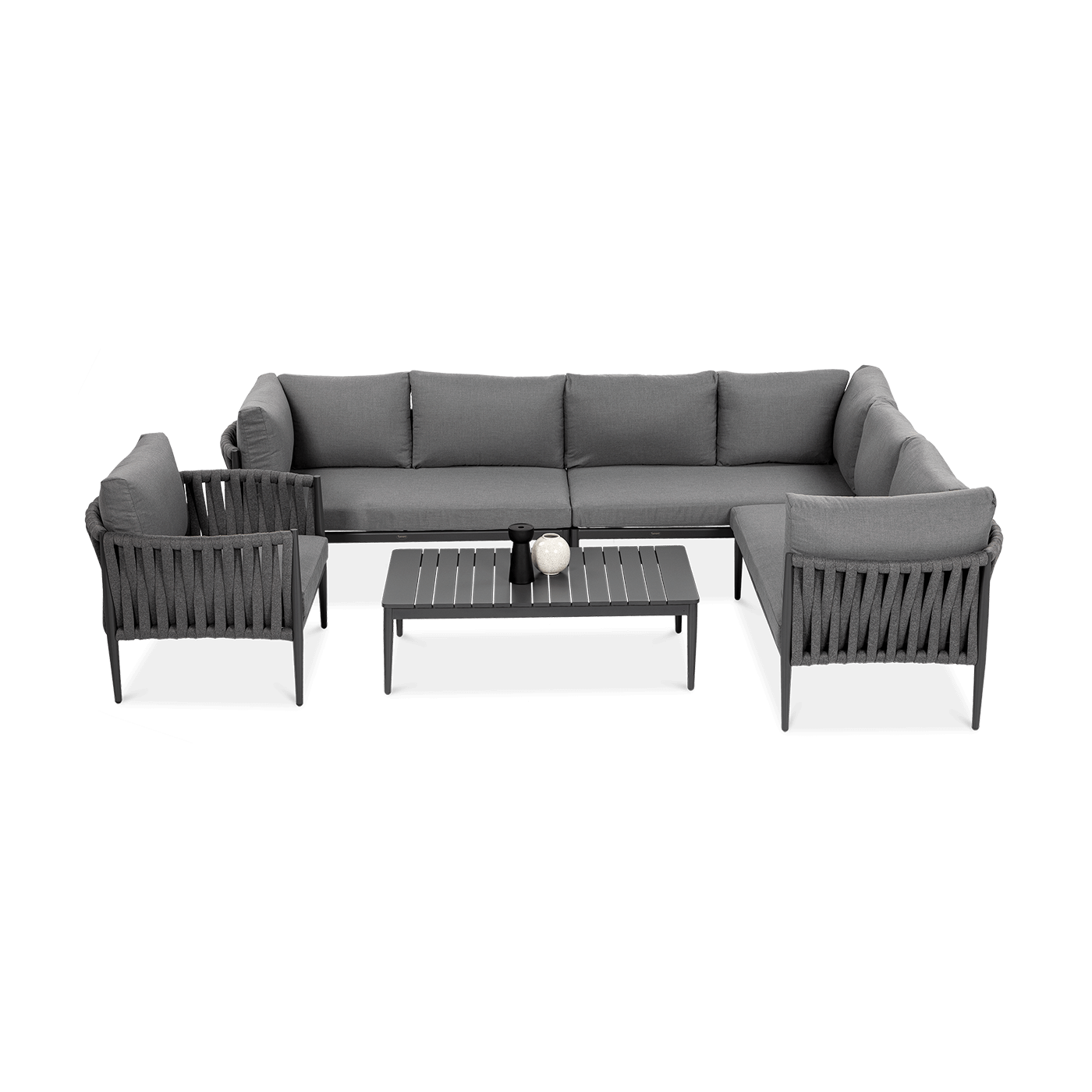 Narożnik ogrodowy aluminiowy Monza Caffe Fotel Grey Furrore