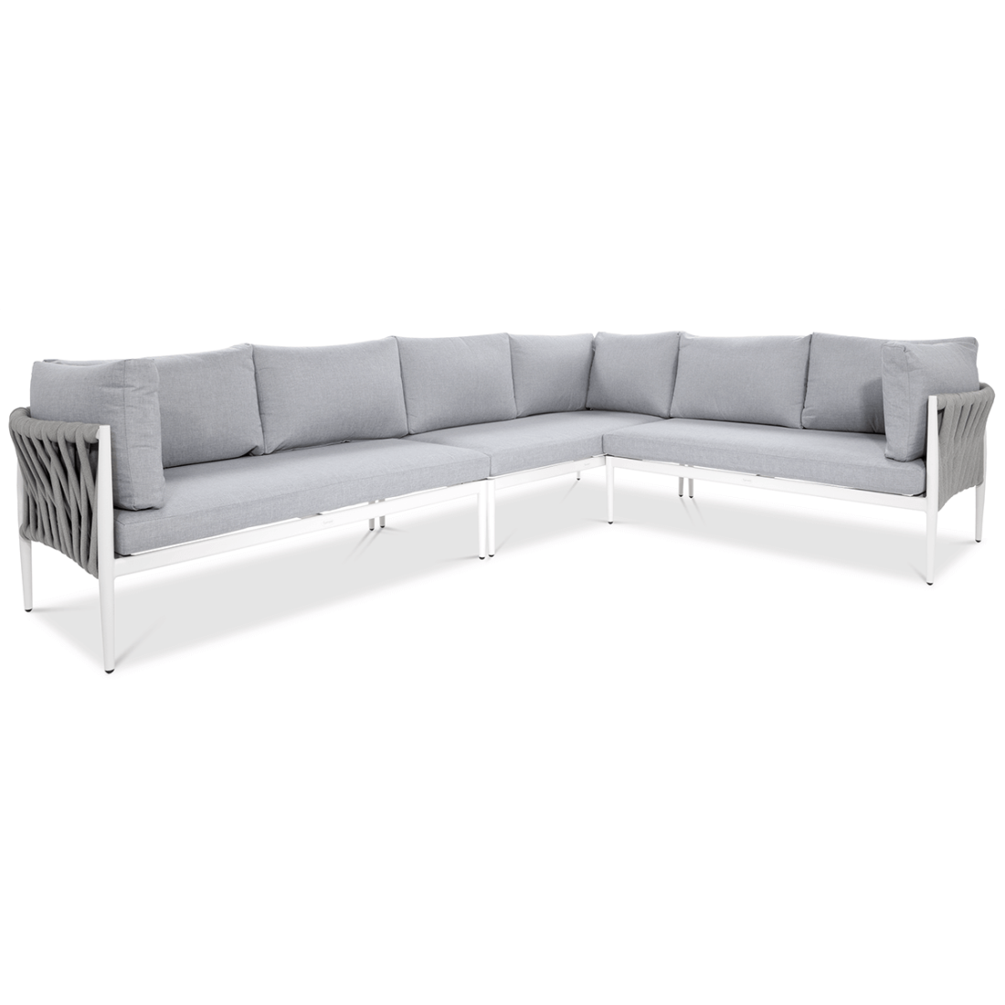 Narożnik Aluminiowy Ogrodowy Monza Caffe Fotel White Furrore