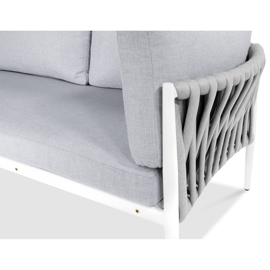 Narożnik Aluminiowy Ogrodowy Monza Caffe Fotel White Furrore