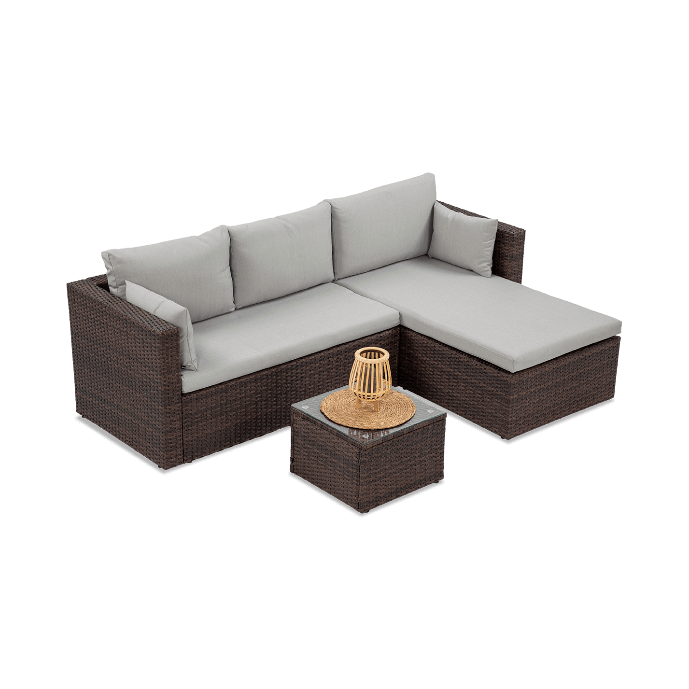 LISBON BROWN CORNER SOFA