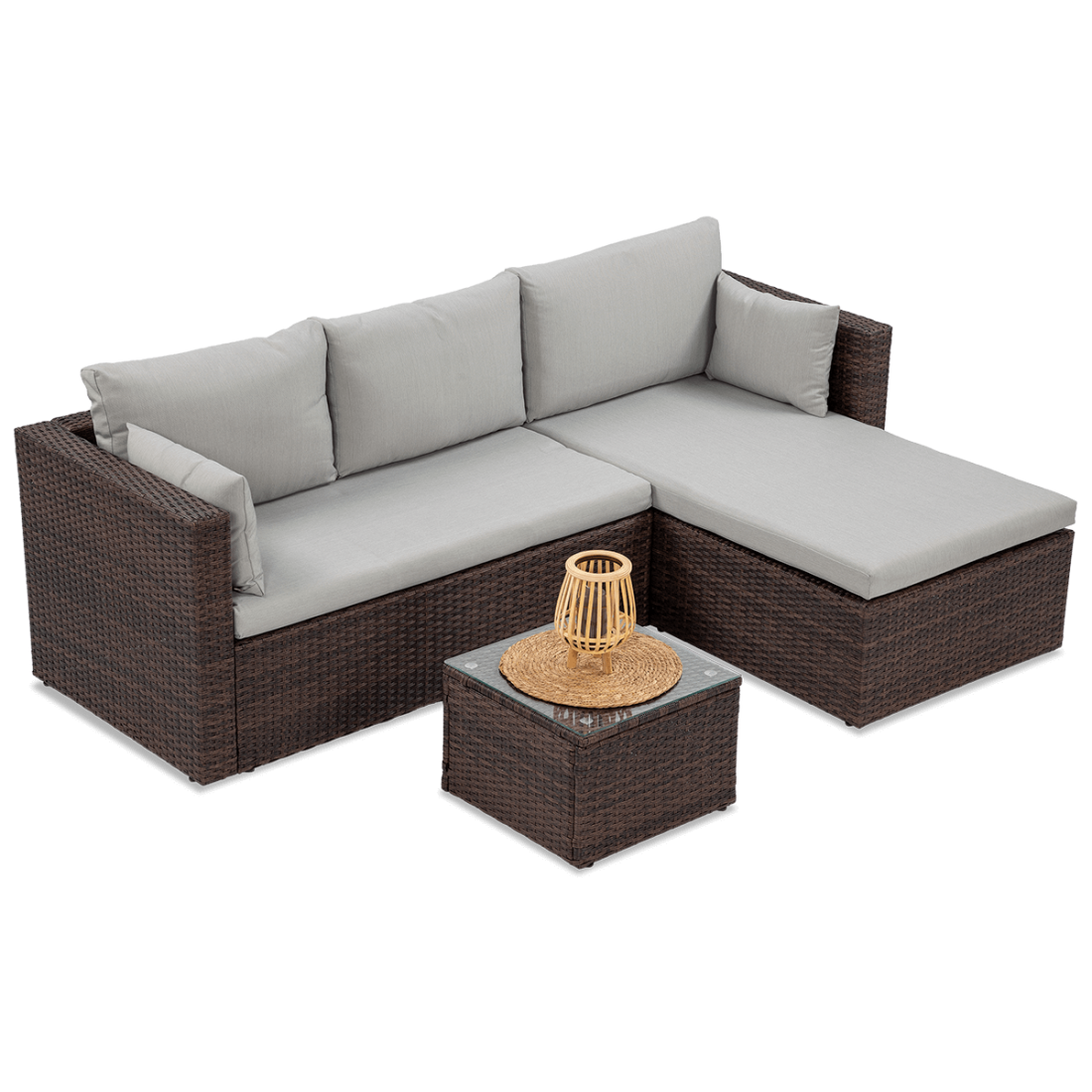 LISBON BROWN CORNER SOFA