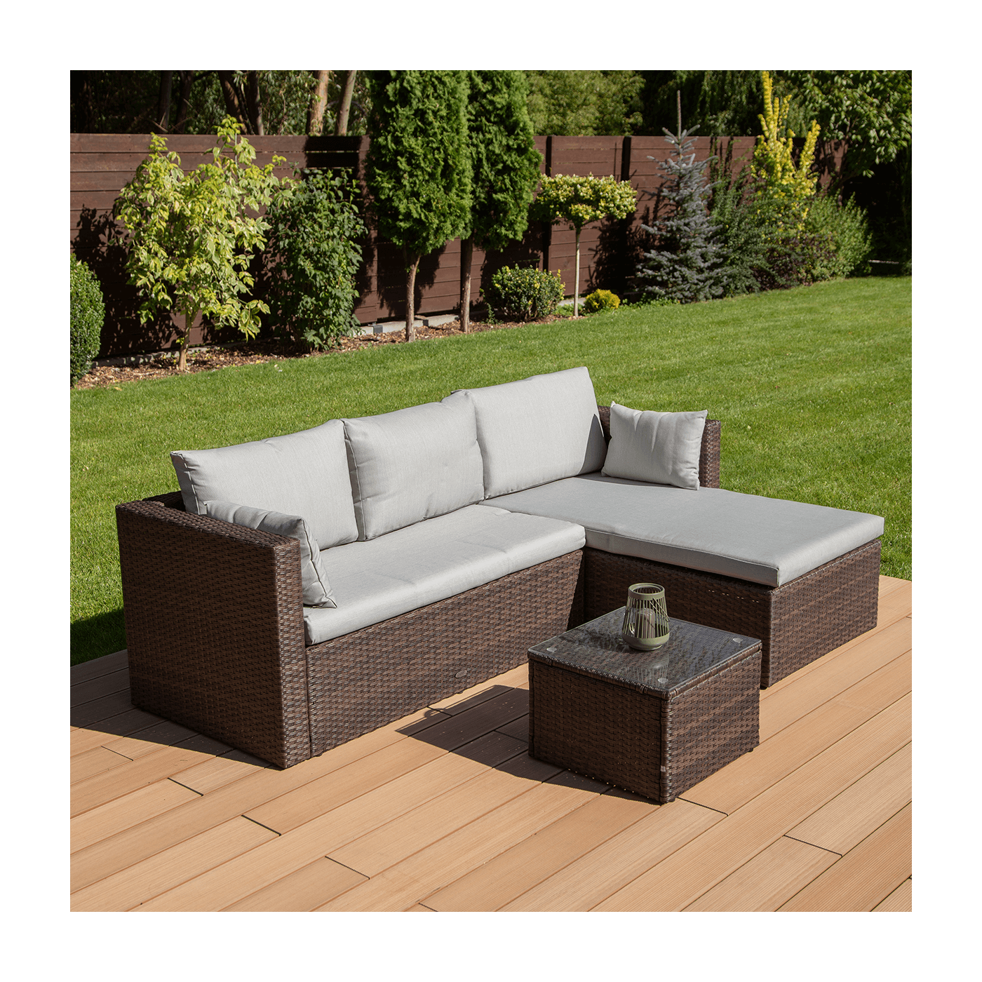 LISBON BROWN CORNER SOFA