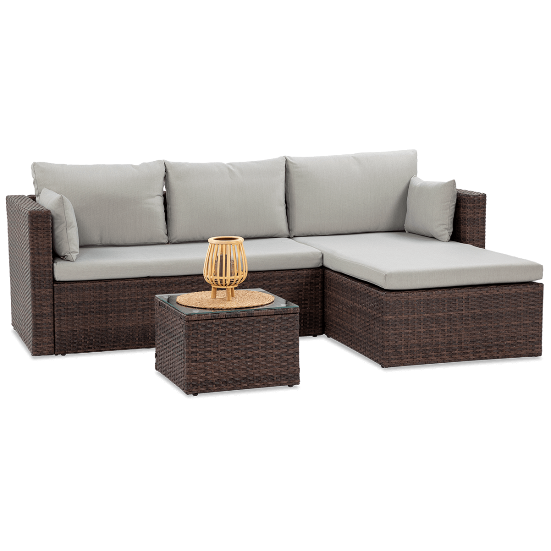 LISBON BROWN CORNER SOFA