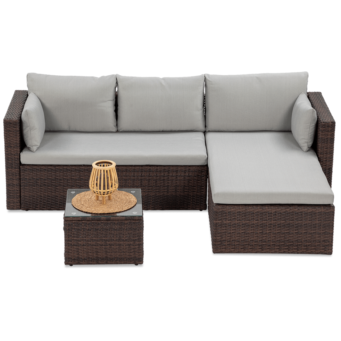 LISBON BROWN CORNER SOFA